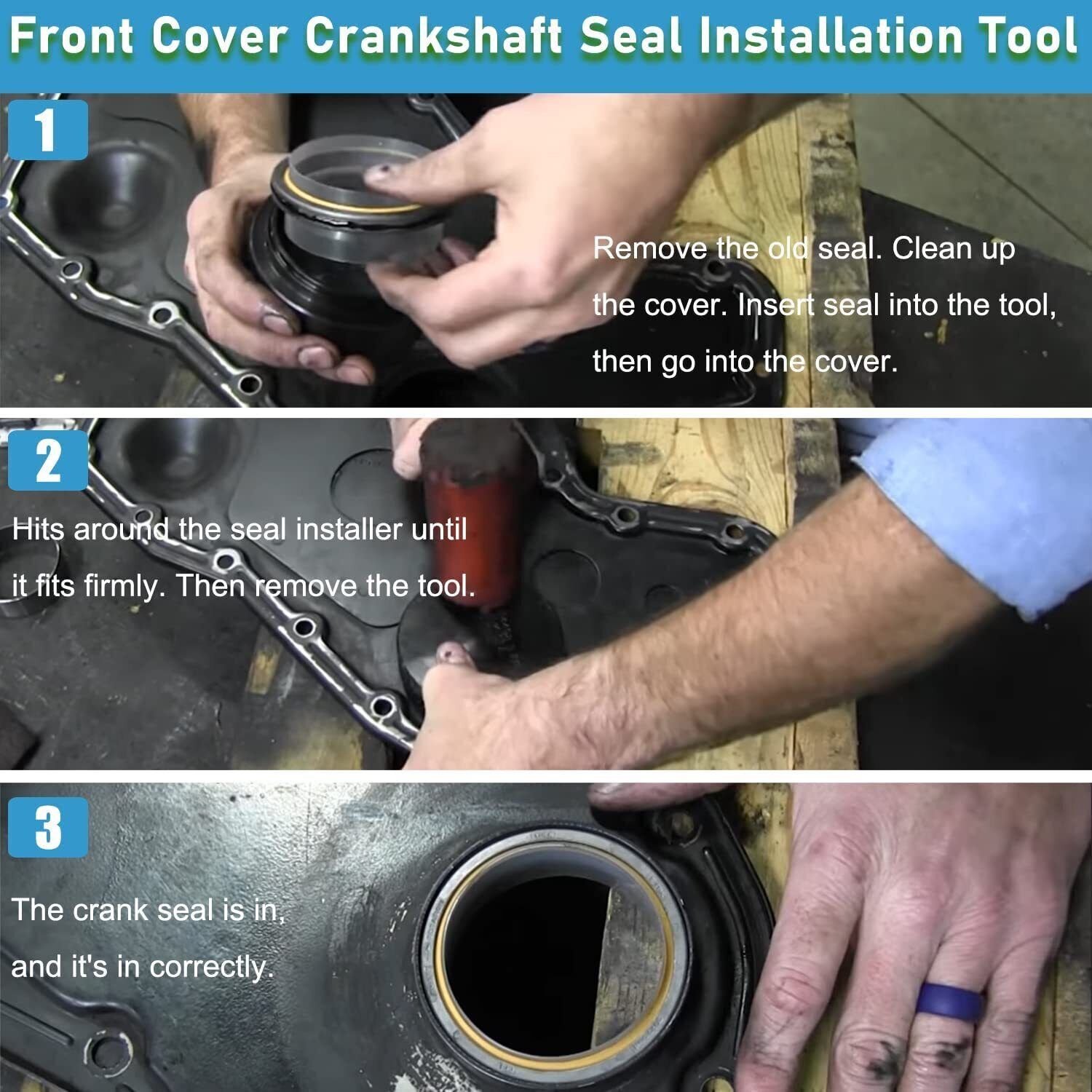 Front Cover Crankshaft Seal & Wear Sleeve Installer Tool For Cummins 3.9 5.9 6.7