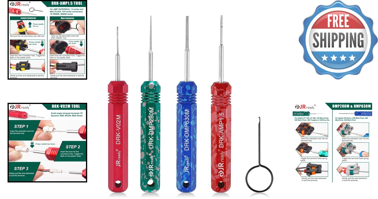 Alloy Steel Pin Extraction Tool Kit for Automotive Wire Connectors – 5PCS