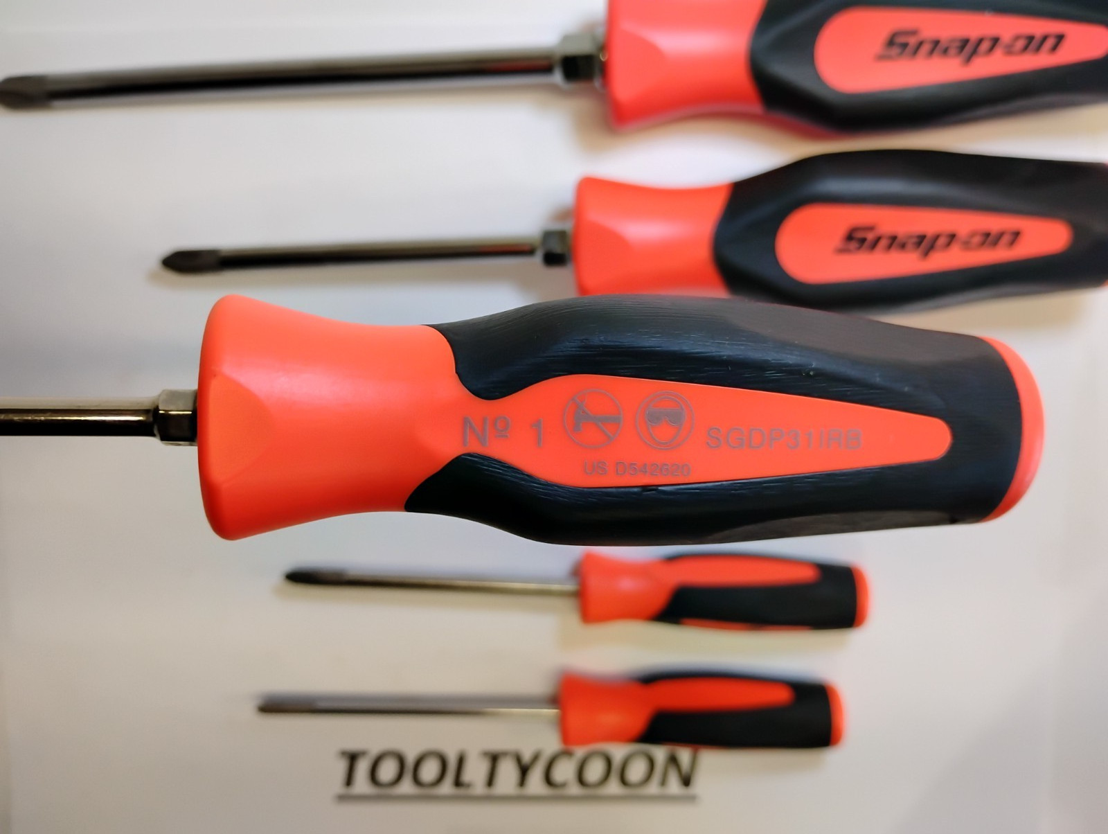 Snap-on Tools NEW 5pc ORANGE Soft Grip ALL PHILLIPS TIP Screwdriver Set SGDP50BO