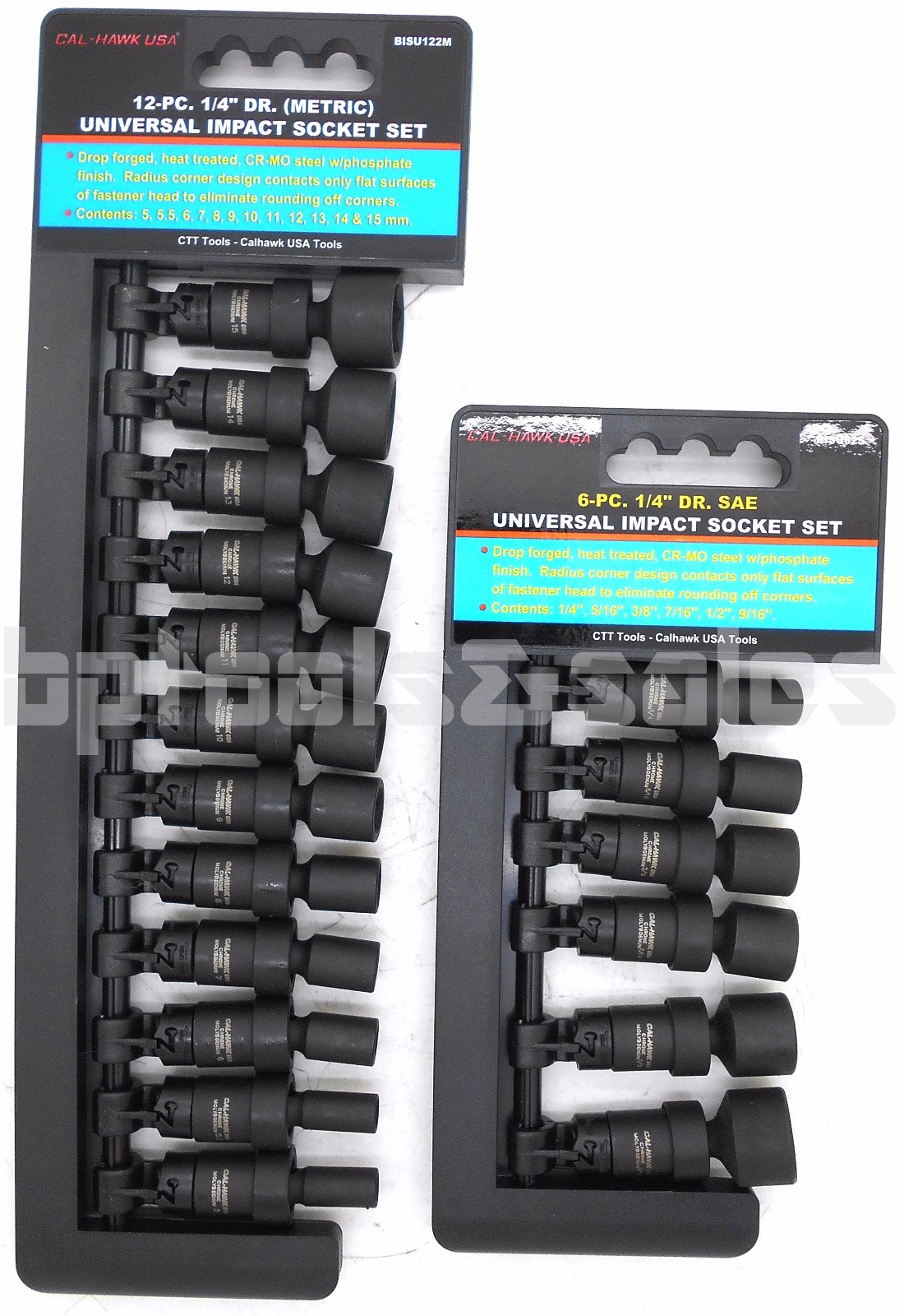 18pc 1/4″ DRIVE UNIVERSAL BALL SWIVEL DEEP IMPACT SOCKET SET SAE & METRIC