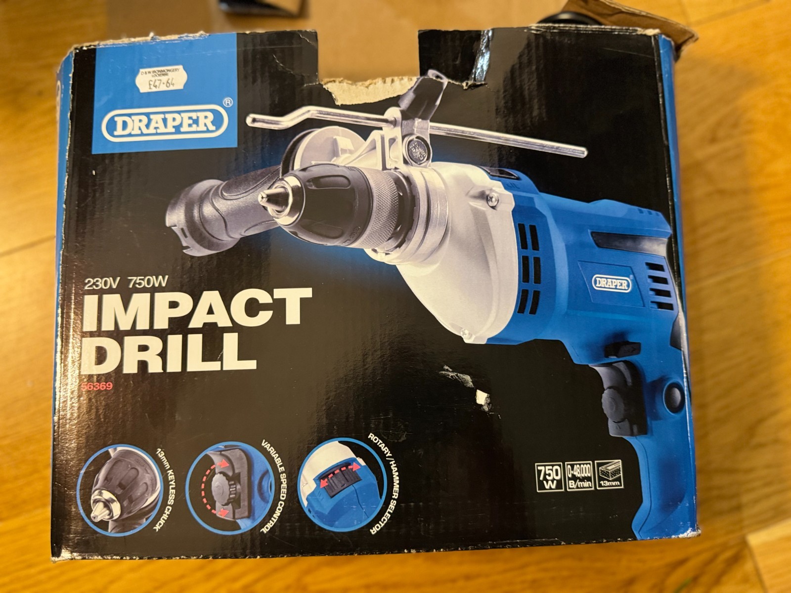 Draper 750W Impact Drill – 56369
