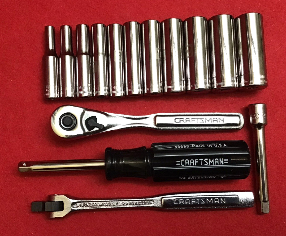 NEW CRAFTSMAN USA 1/4” DR. METRIC DEEPWELL ( 15 PC. ) SOCKET SET 4-14mm