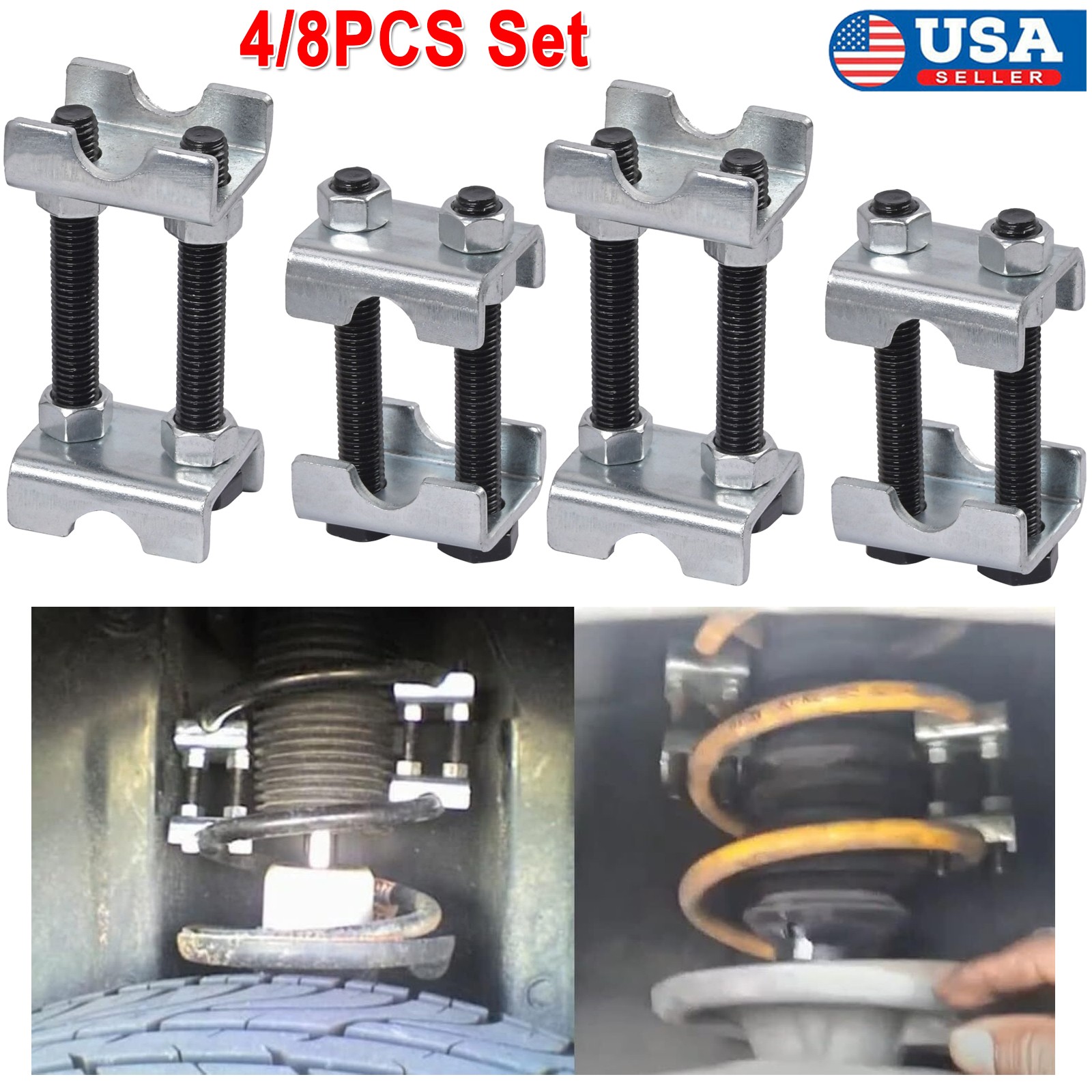 4/8pcs Mini Coil Spring Compressor Adjustable Spring Struts Shocks Adjuster Tool