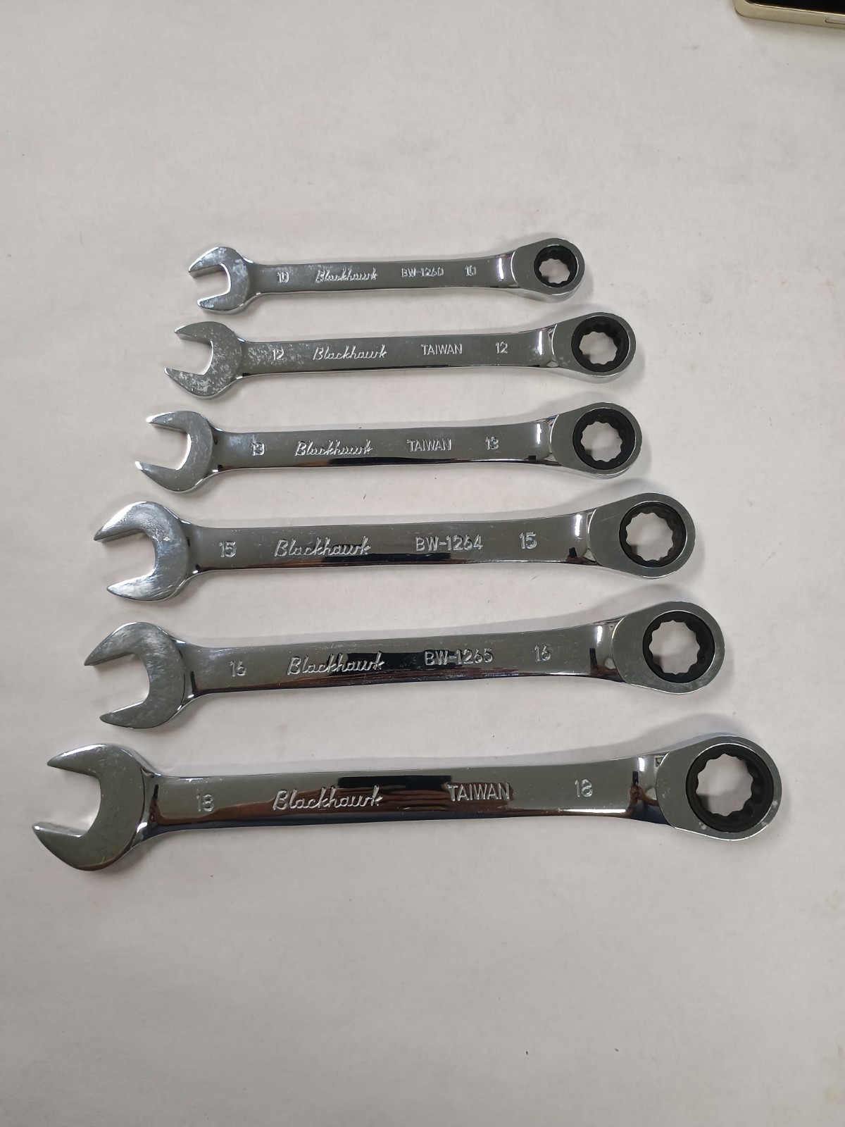 Blackhawk Proto Ratcheting Wrench Set sizes 10, 12, 13, 15, 16, 18 (no 14)