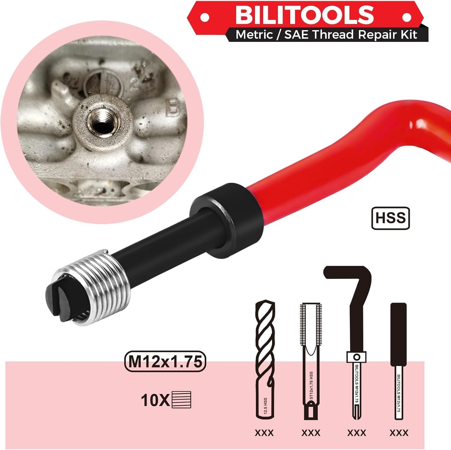 Thread Repair Kit Metric M12x1.75 HSS Drill