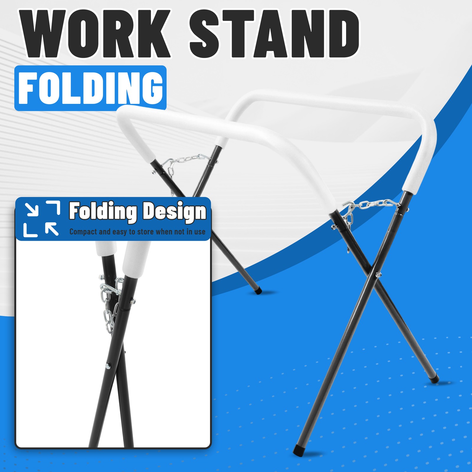 Heavy Duty Work Stand Folding for Bumpers Fenders Doors Hoods Works 750 Pound