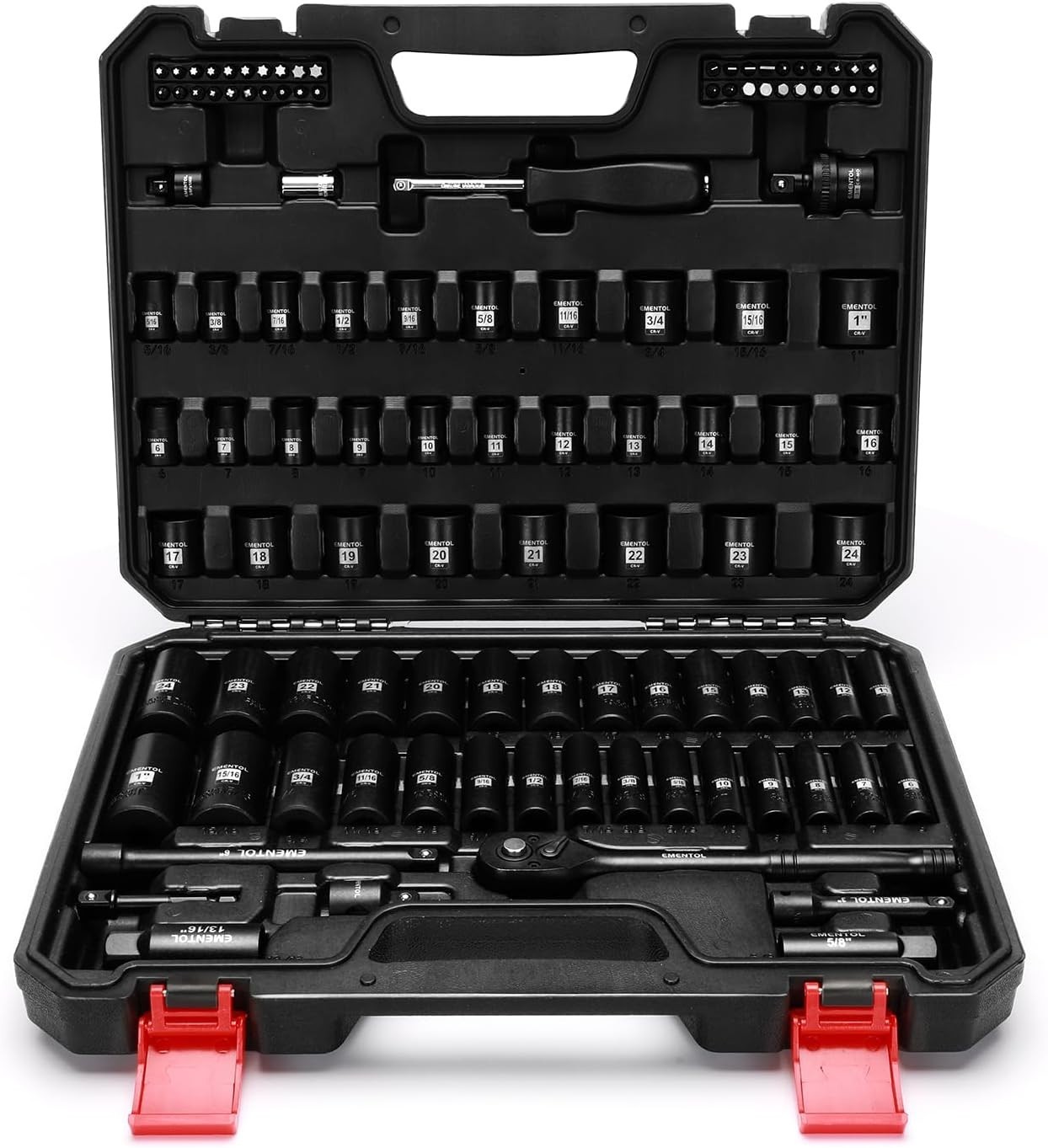 109-Piece 3/8″ Drive Socket Set SAE & Metric w/ Ratchet, Extensions & Adapters