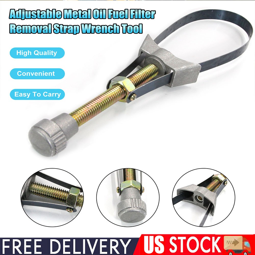 Auto Car Diameter Adjustable Oil Filter Removal Strap Wrench Tool 60mm To 120mm-