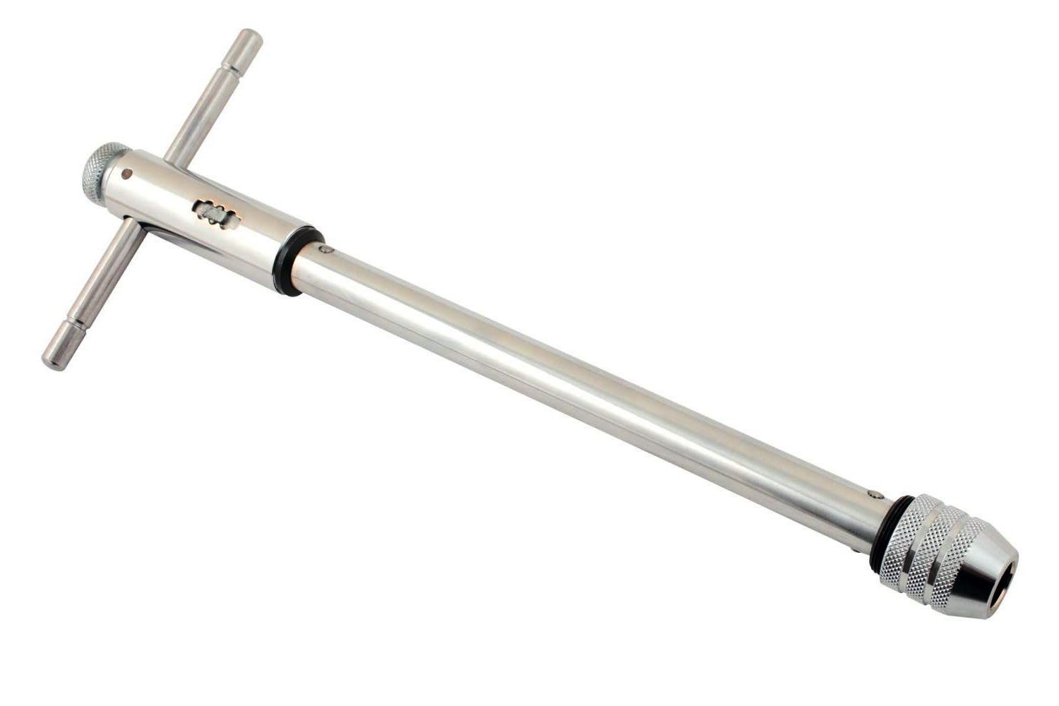SET OF 2 REVERSIBLE T BAR HANDLE LONG REACH RATCHET TAP WRENCHES M3-M8 & M5-M12