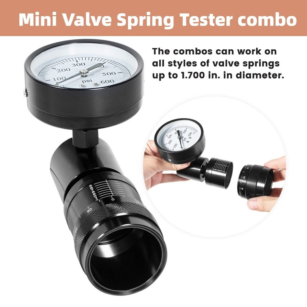 Mini Valve Spring Tester & Combo 66841 for Arbor Press Vise w/ Height Micrometer