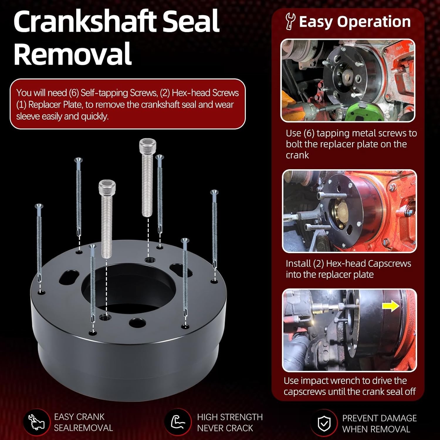 Cummins Front Crankshaft Seal & Wear Sleeve Remover Installer for X15 CM2250 …