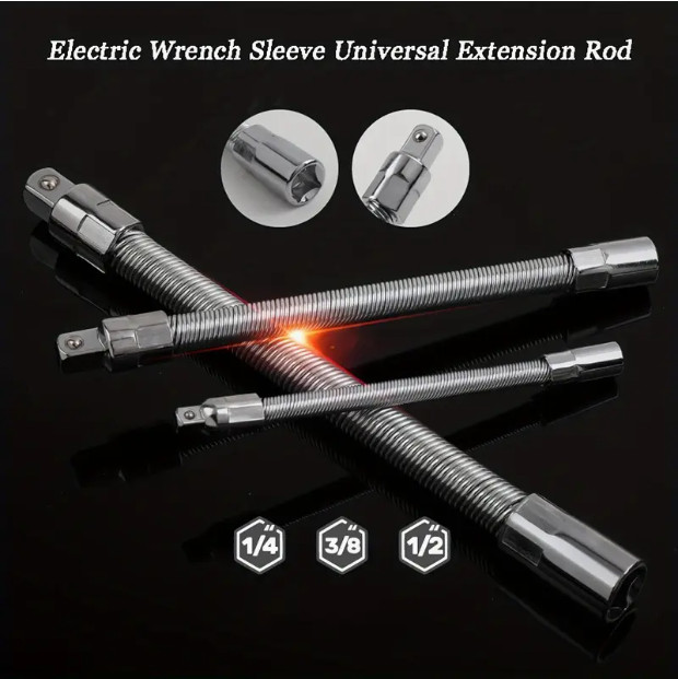 Curved Wrench Extension Set, 1/4 3/8 1/2, for Home & Workshop Repair
