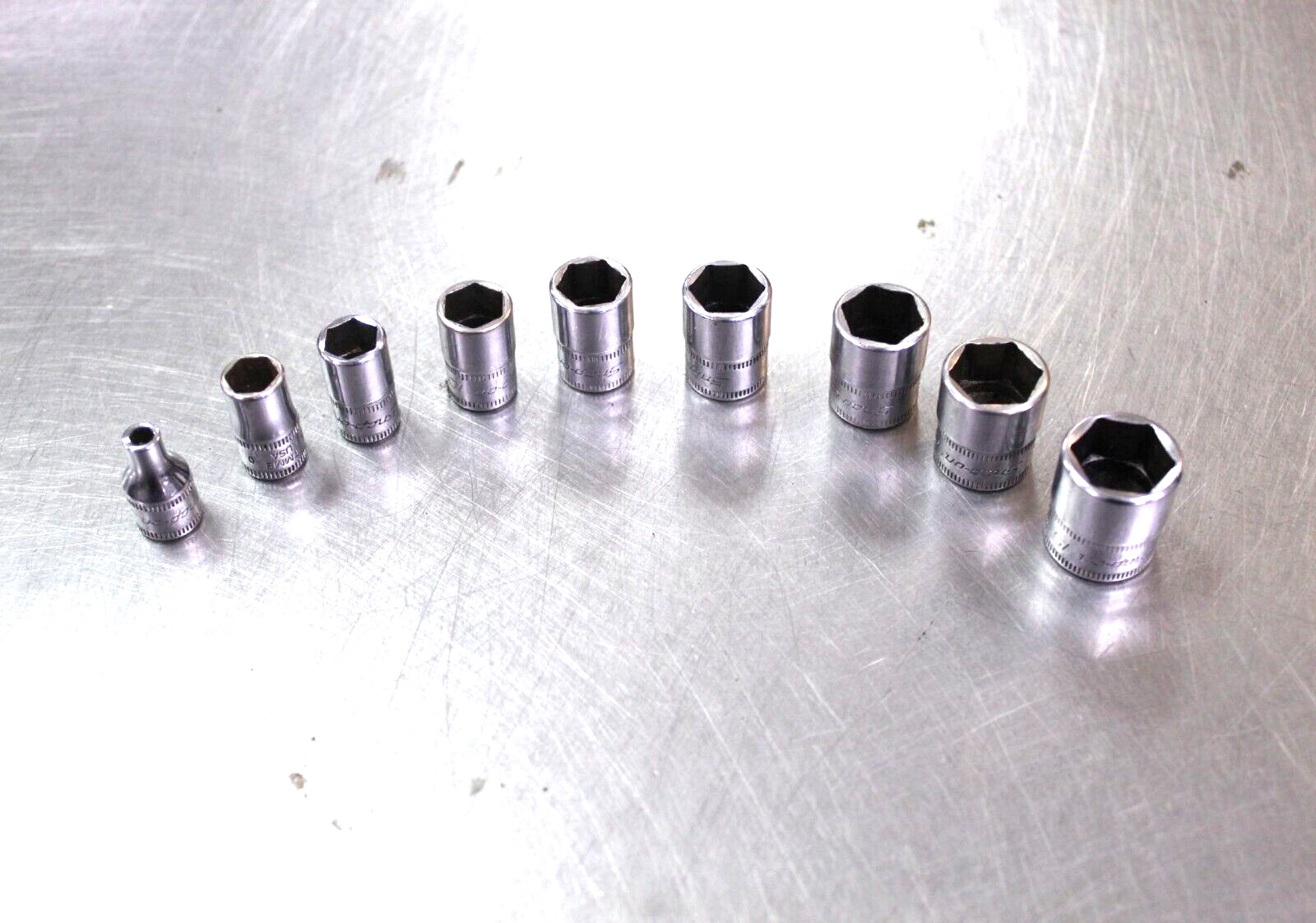 SNAP-ON 9pc 1/4″ METRIC 6 PT SOCKET SET 4MM – 15MM (TMM4 to TMM15)