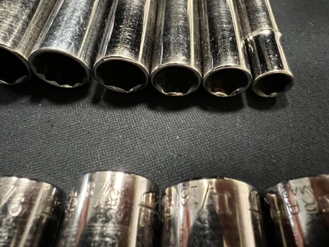 CRAFTSMAN 3/8″ DR 6PT-12PT made in USA SAE and Metric sockets, LOT of 46 PCS