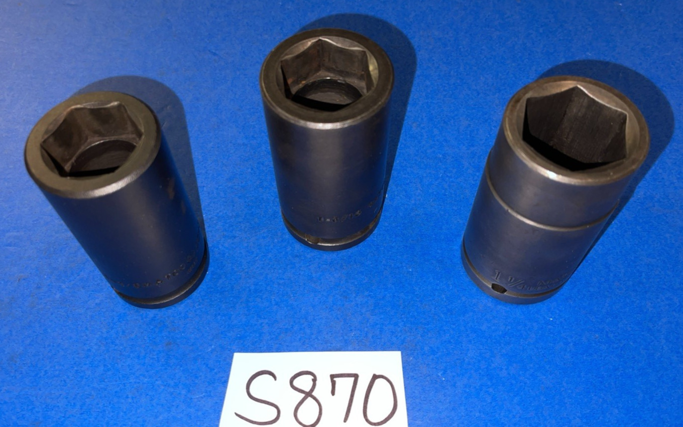 MATCO TOOLS 3 PC. 3/4 DRIVE SAE. DEEP IMPACT SOCKETS 1-1/8, 1-3/16 (30MM), 1-1/4