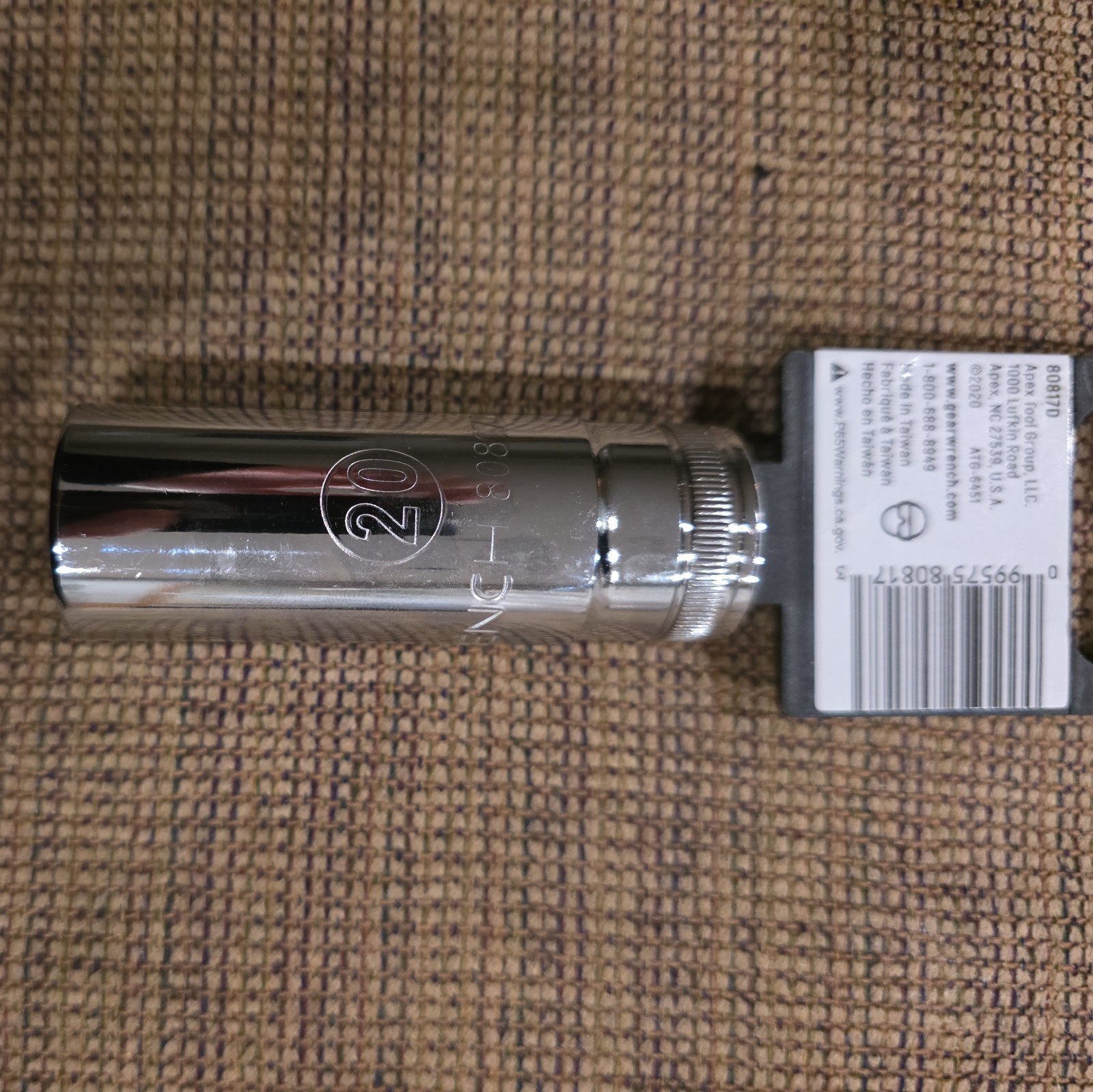 GearWrench 80817D 1/2″ Drive 20 mm 12-Point Metric Deep Socket Chrome New