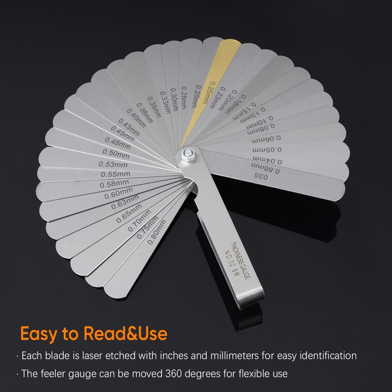 Feeler Gauge Set – 32 & 16 Blades for Precise Mechanical Clearances
