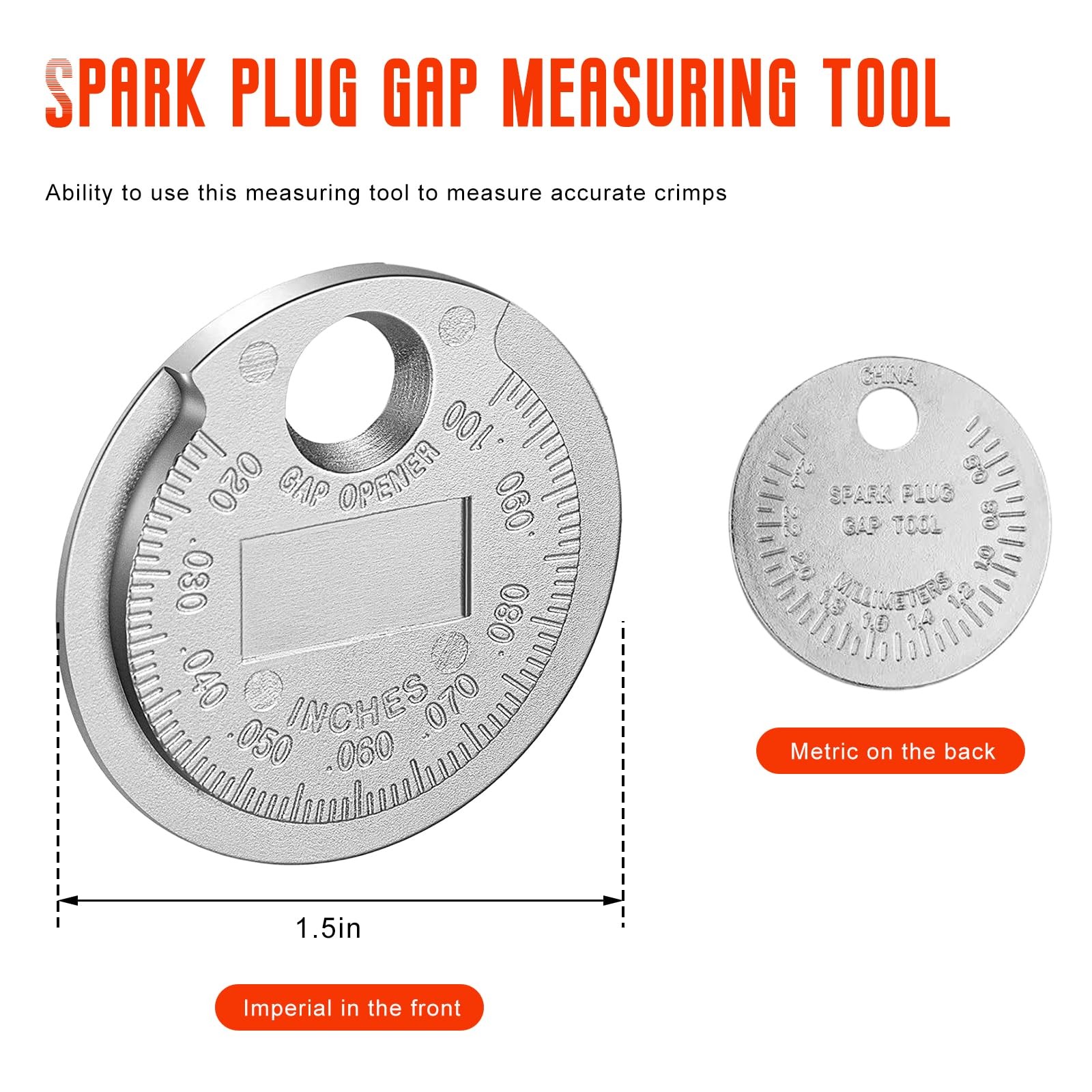 KAUEGOW Spark Plug Measuring Tool, Accurate Wire Sparkplug Gapper Gauge 1 PCS