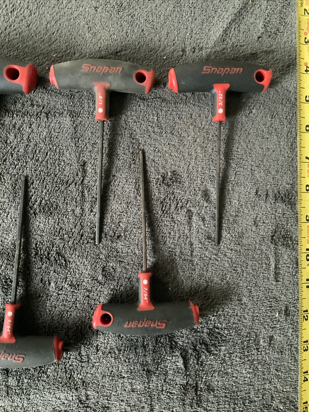 Snapon T-handle Hex Allen Set, 8pc, Red….…used….see Pics…