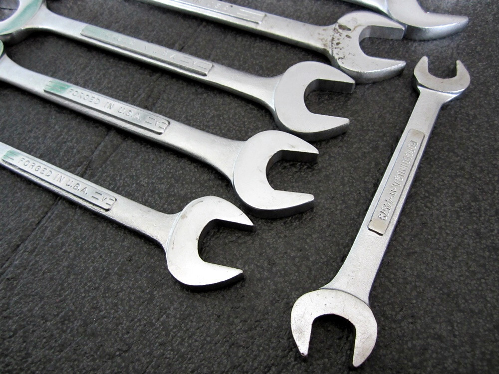 Vintage Craftsman 8pc SAE Open End Wrench Set 3/8″ to 1-1/8″ Made in USA