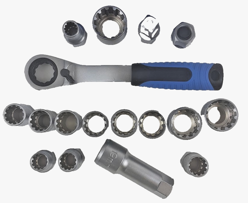 17-PC Metric 3/8″ and 1/2″ Driver GO THROUGH Pass-go-thru Socket Ratcheting SET