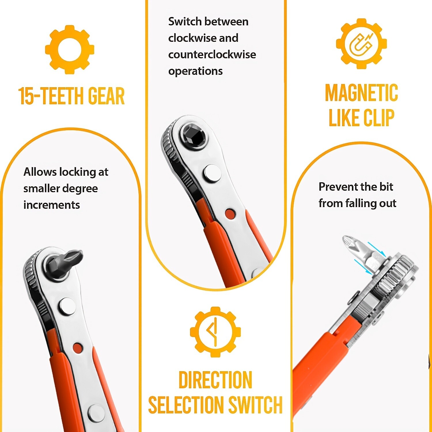 Ratcheting Right Angle Screwdriver Hex Drive 90 Degree Offset + 10pc Bits Set US