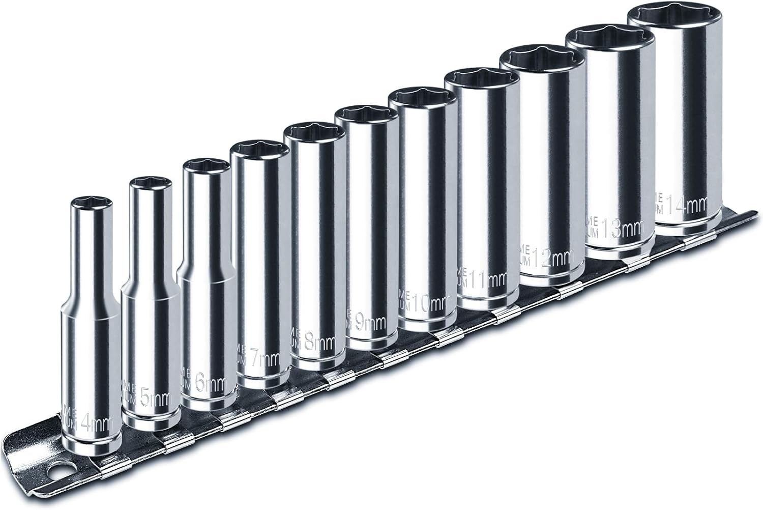 1/4 Inch Drive Socket Set 11pcs Deep Metric Sockets Chrome Vanadium Steel