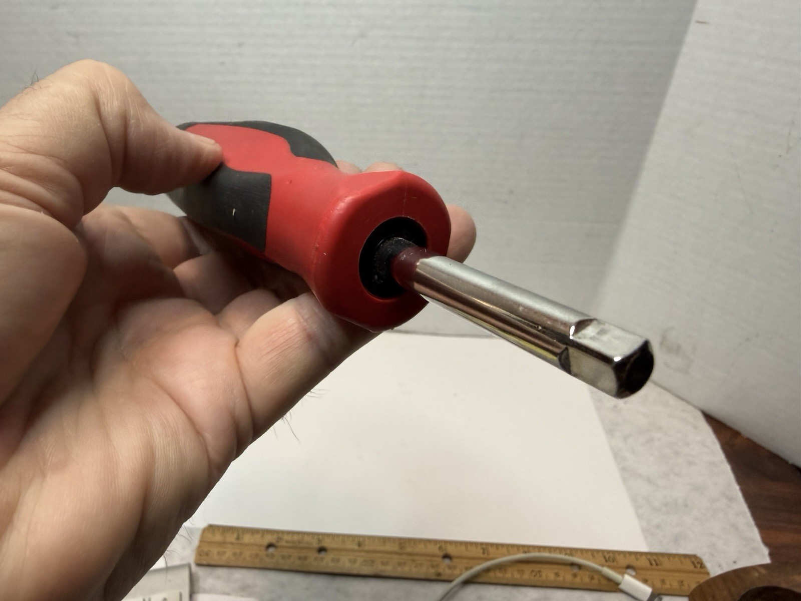 Snap On Tools 1/4″ Shank Driver SGT4B Soft Grip Red Black