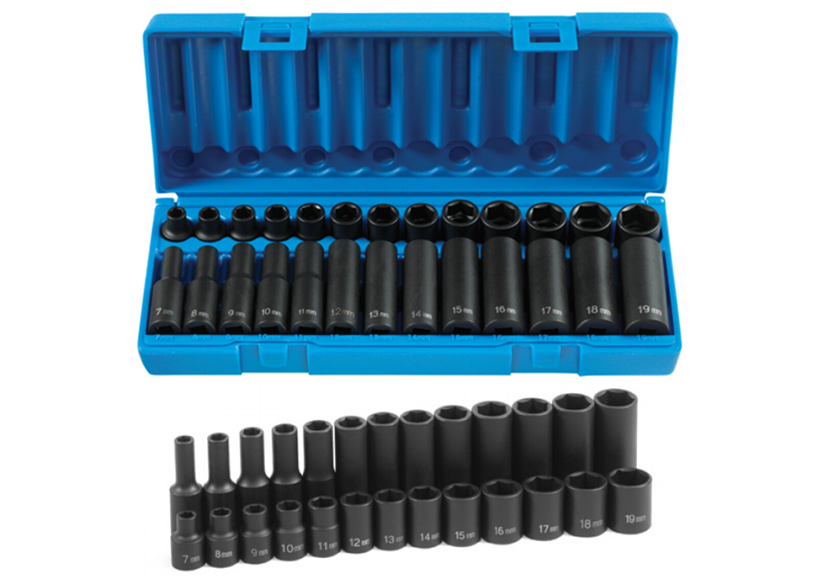 Grey Pneumatic 1226M 3/8″ Drive 26-Piece Deep Length Metric Master Socket Set