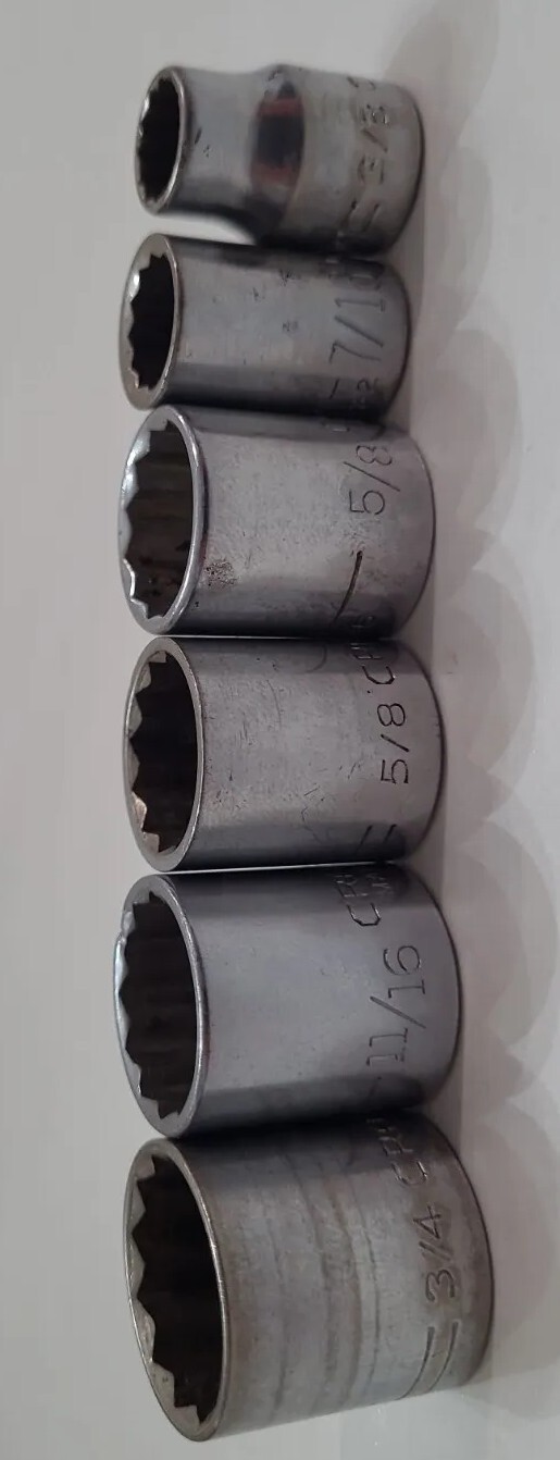 3/8″ Drive Craftsman V series Socket Set 12 point 6 point Deep Regular Sockets