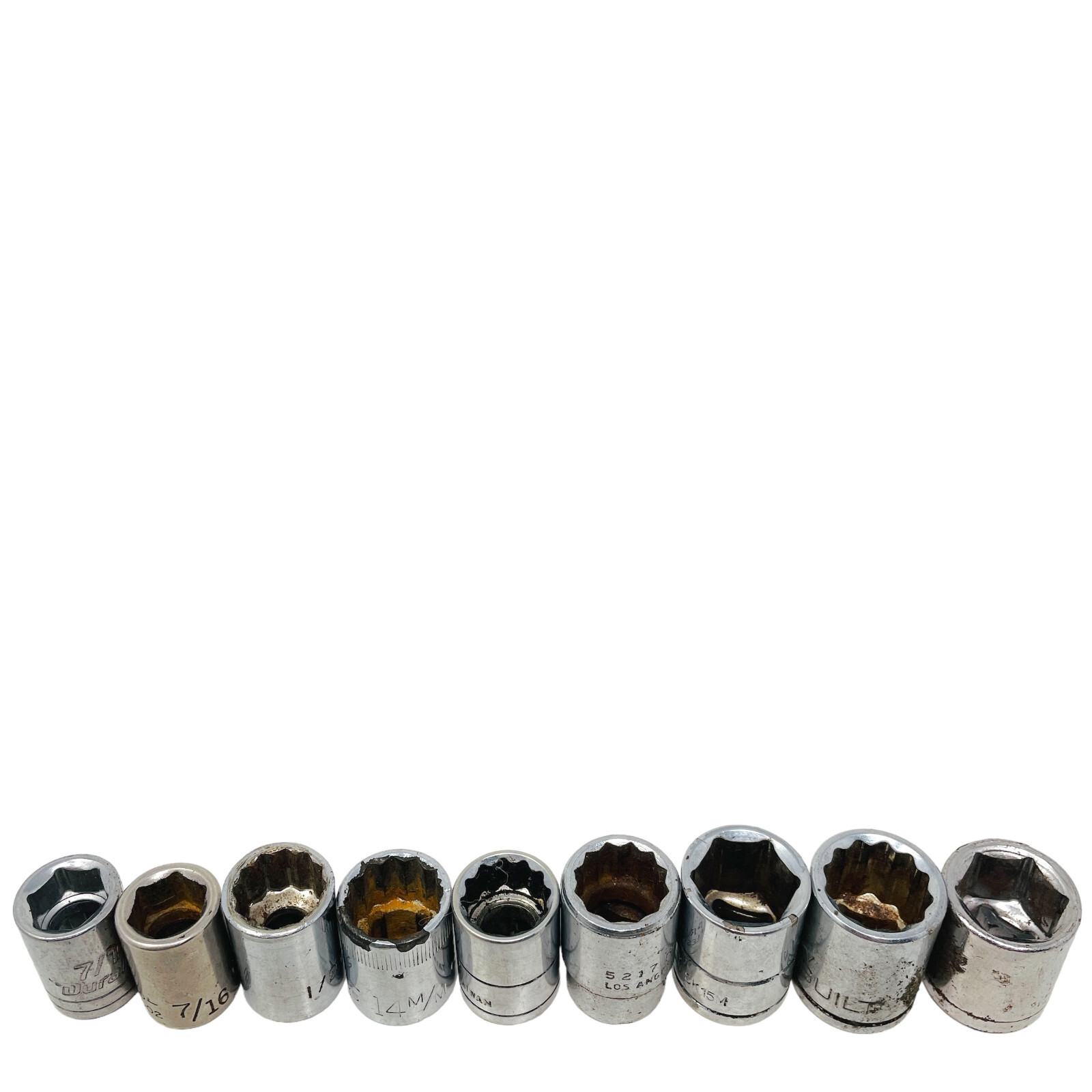 20 Pcs Craftsman, Proto and Assorted 1/4, 7/16, 12mm, 14mm Socket Set