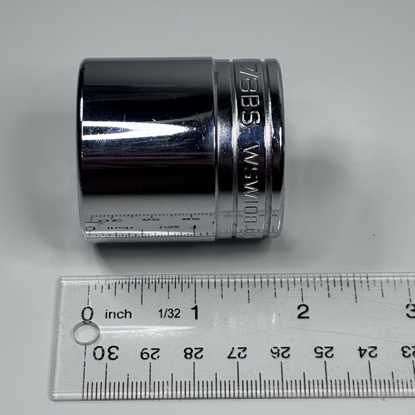 Snap On Tools WSW108 1/2 Dr 12Pt British Standard 7/8 Shallow Chrome Socket USA