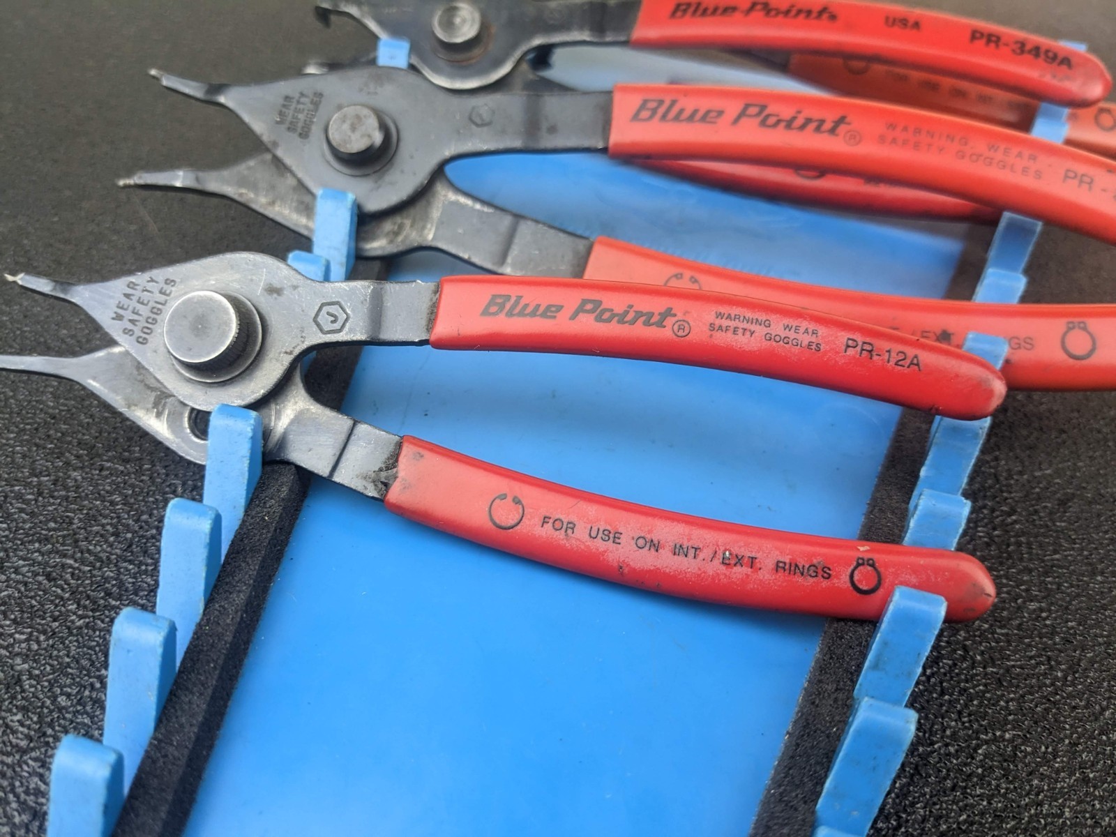 #bn144 Blue Point Tools 4pc Snap Ring Pliers Set Internal/External pr12a pr34a