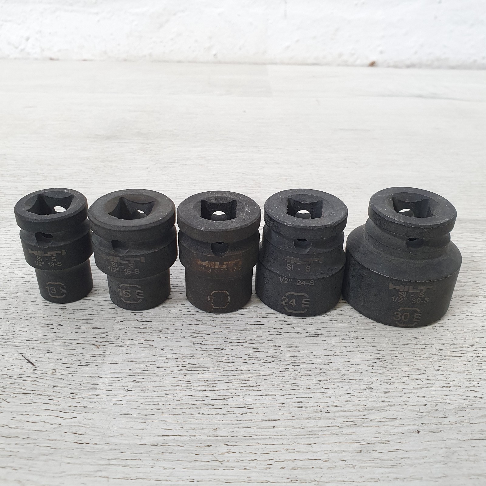 5x HILTI 1/2 Inch Drive 6-Point Short Impact Sockets SI-S 1/2″ Mixed Sizes -S85