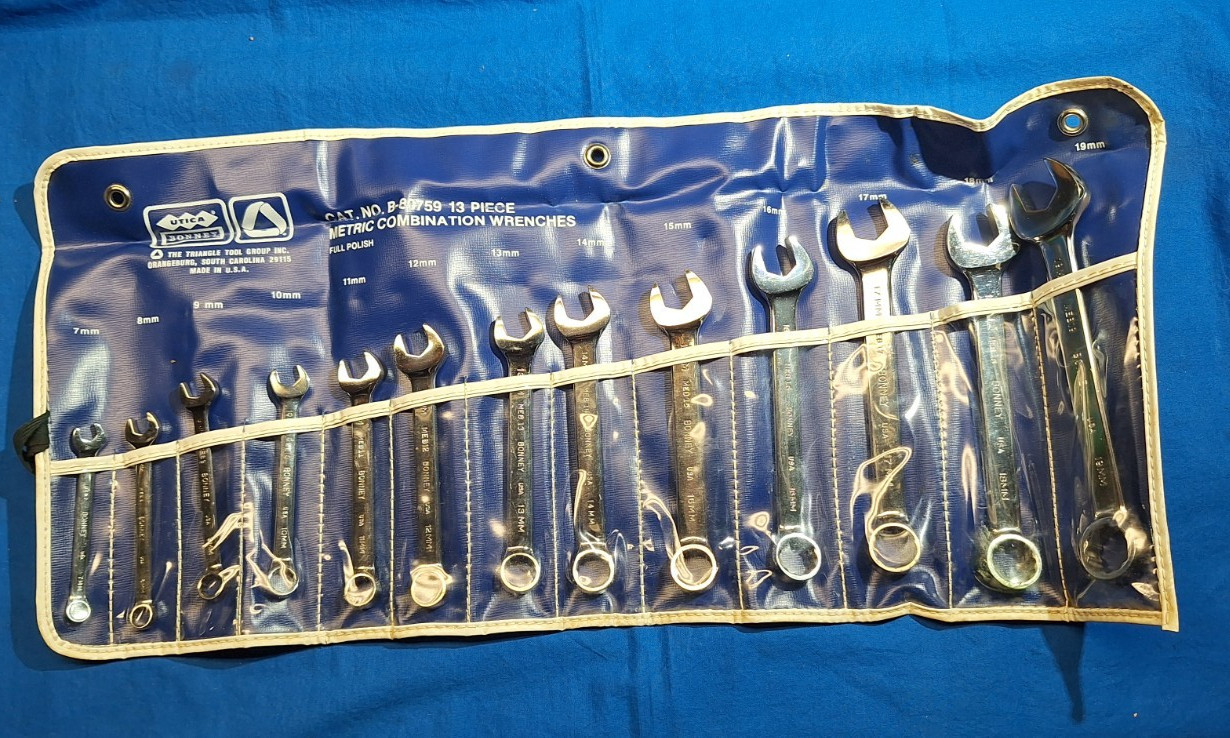 Bonney -80759 13 piece short Metric Combination wrench set full polish 7mm-19mm