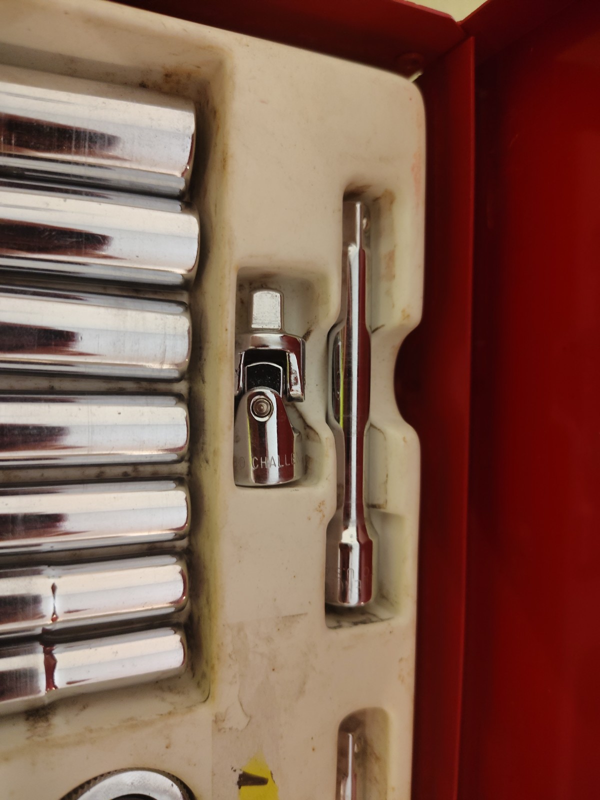 CHALLENGER PROTO 1/4″ In. Drive SAE 21pc Socket Set In Red Metal Case USA Read