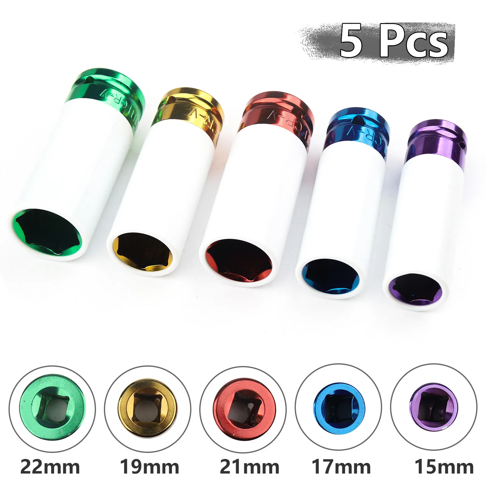 Lug Nut Socket Impact Socket Set Thin Wall Socket Wheel Protector Set 1/2″ 5Pcs