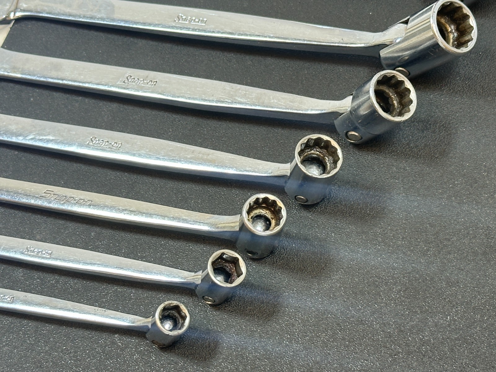 🇺🇸 Snap-on Tools USA FHO607 7pc SAE 3/8″-3/4″ Flex Head Combination Wrench Set