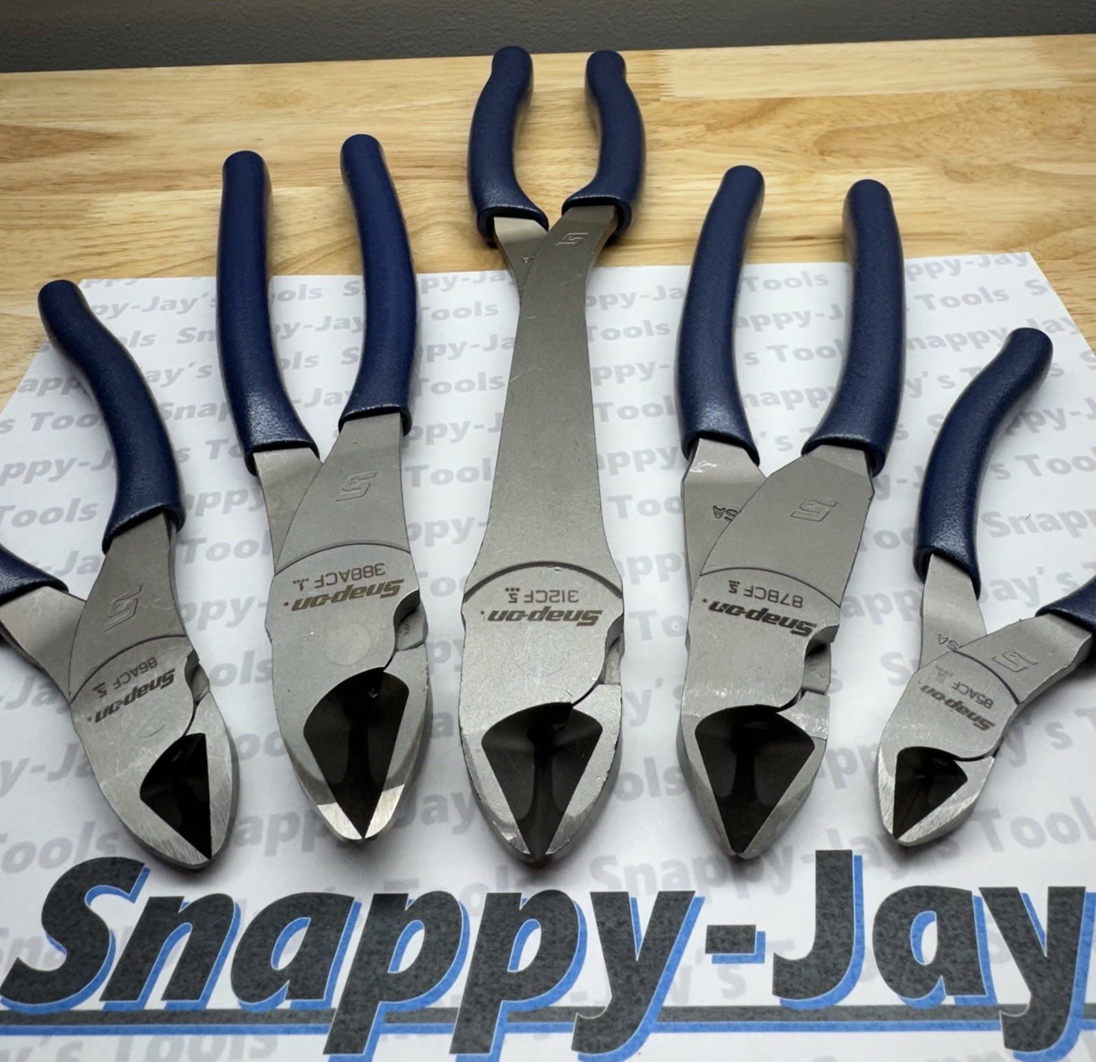 Snap-on Tools USA NEW 5pc POWER BLUE Diagonal Cutter Pliers Set CUTTER5MB
