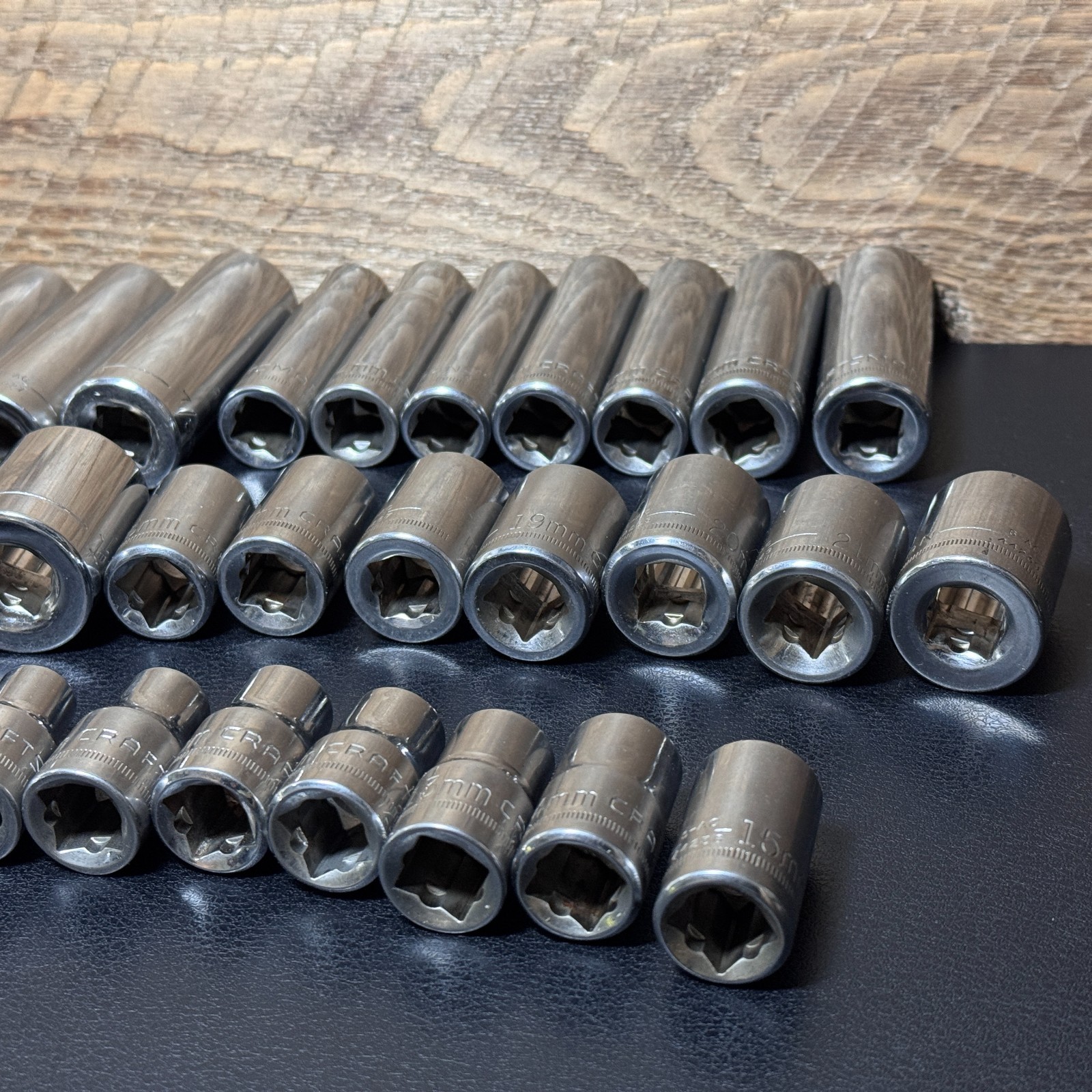 Craftsman S-AC 1/2 Drive Metric & SAE Socket Set STD Deep w/ Ratchet 44809 —40pc