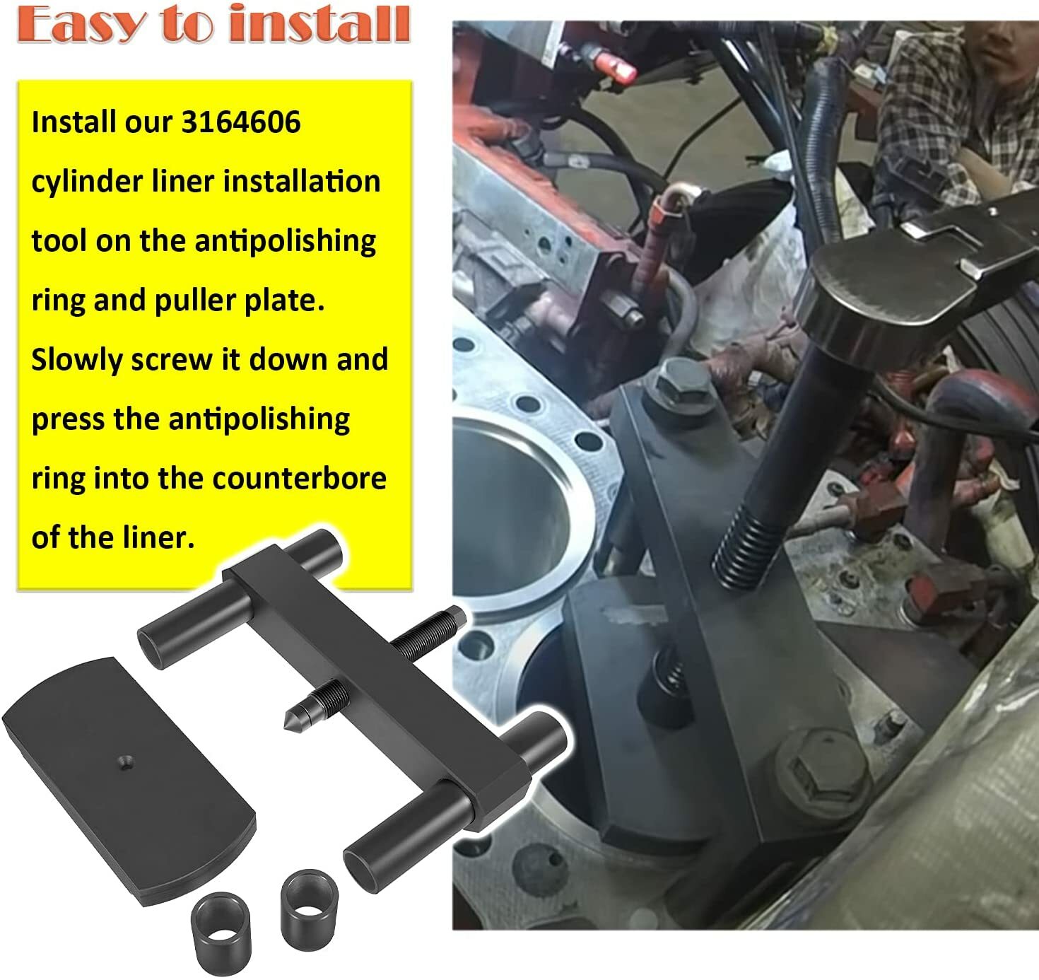 3164606 Cylinder Liner Press Installer Puller Assembly Tool for Cummins ISX X15