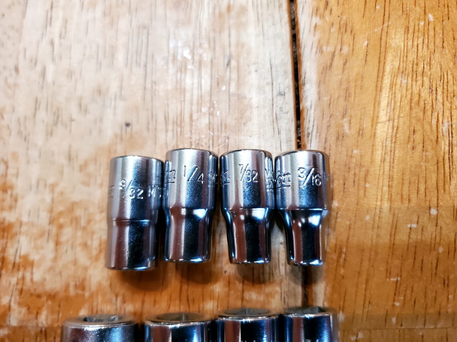 Snap On 1/4 Drive 3/16-7/16 6PT Shallow Sockets V Series Lot Of 8