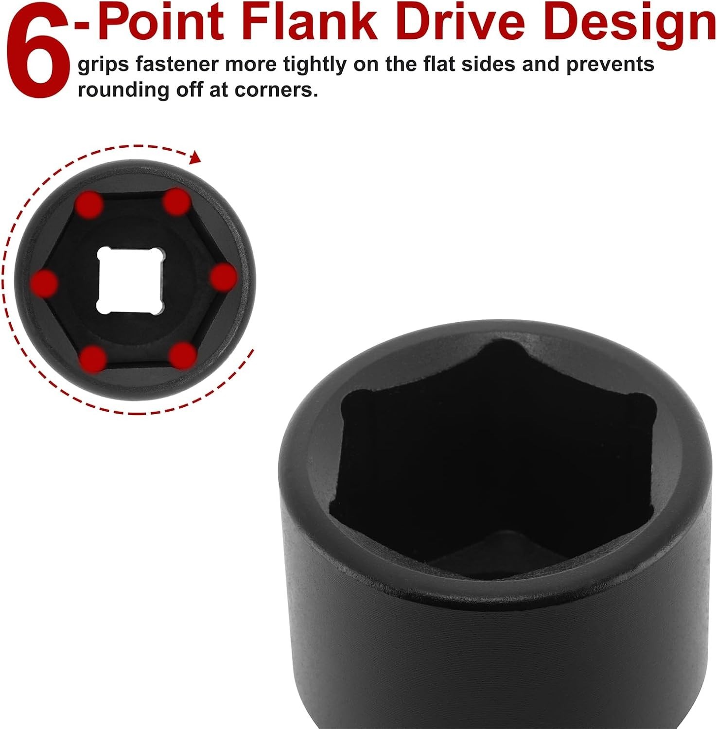 Heavy-Duty 1/2″ Drive Impact Socket, 1-5/16″ – 6-Point CR-MO with Laser Markings