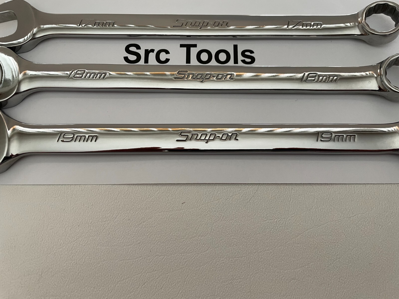 Snap-On Tools USA NEW 3pc Metric Standard Chrome Combo 17mm-19mm Wrench Set