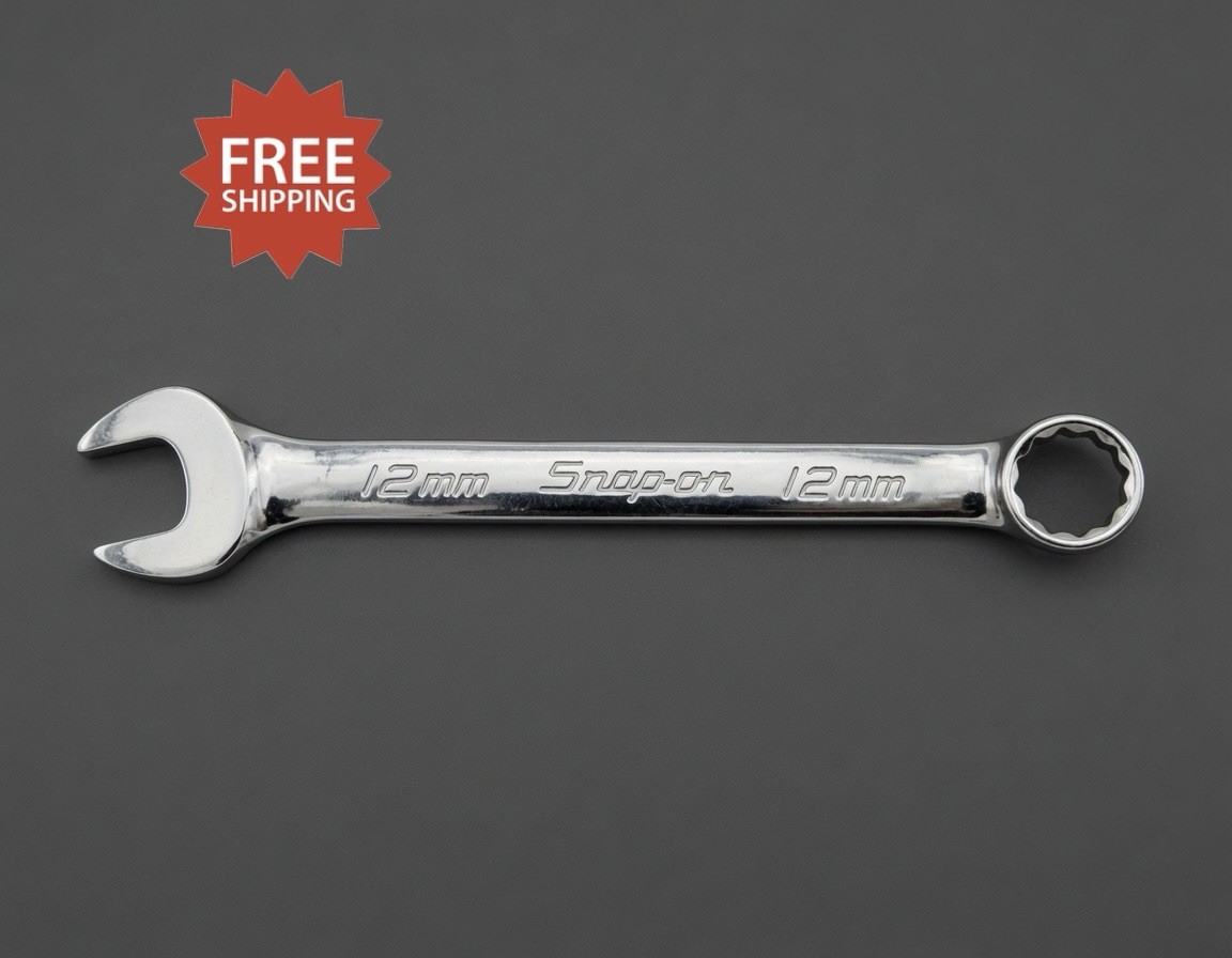 Snap-on Tools OEXM12B 12mm Metric 12pt SHORT Chrome Combination Wrench USA NEW