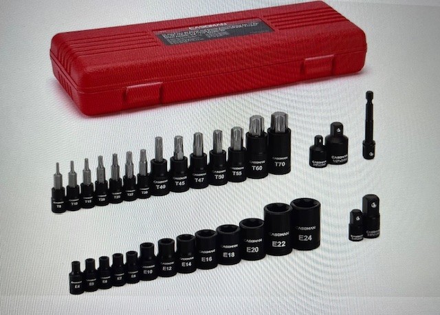 CASOMAN 32-Piece Torx Bit Socket and Female 32Piece (T8-T70 & E4-E24)