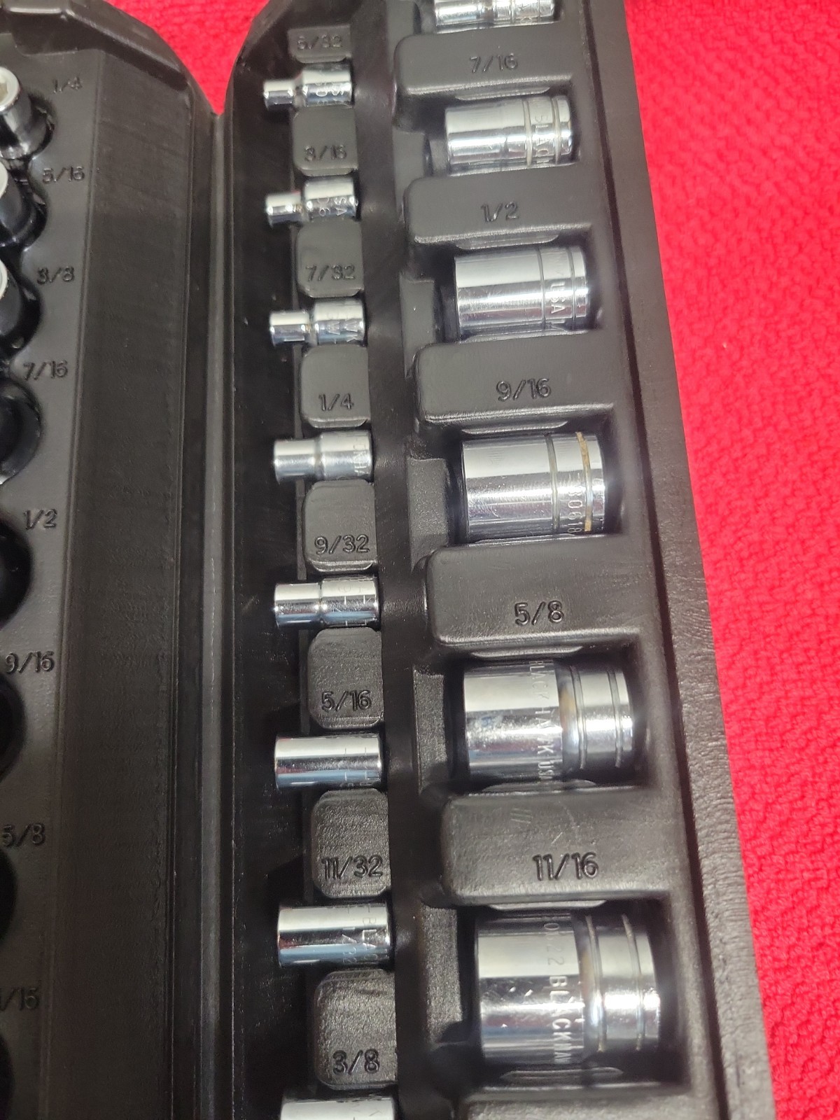 BLACKHAWK TOOLS METRIC & SAE 62 PC SOCKET SET W/CASE VTG USA 🇺🇸