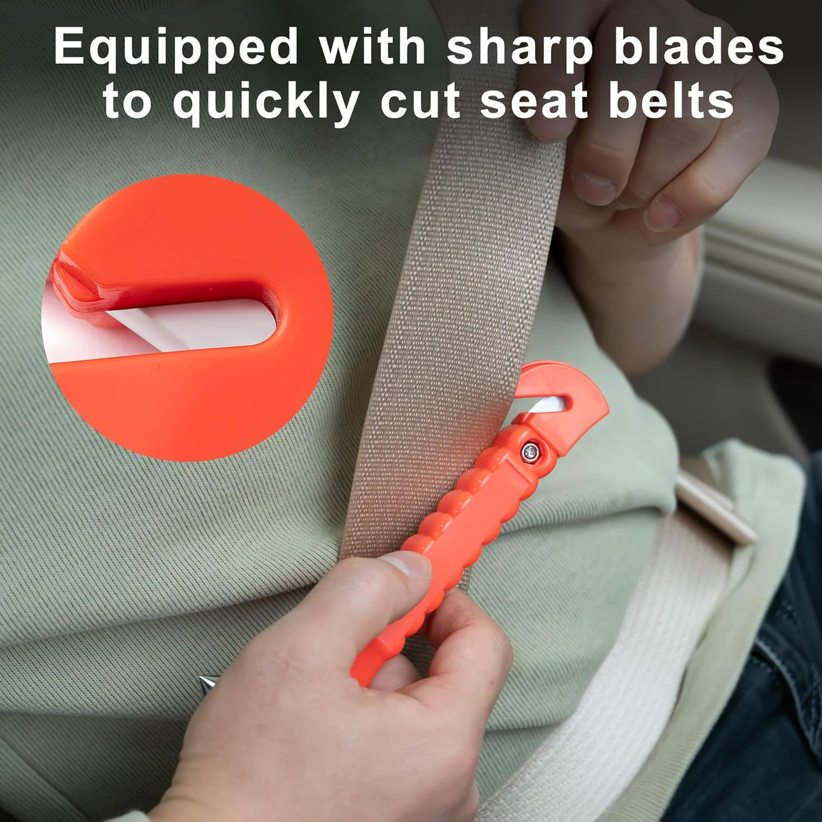 Car Window Breaker Hammer and Seat Belt Cutter Emergency Escape Tool 2 Pack