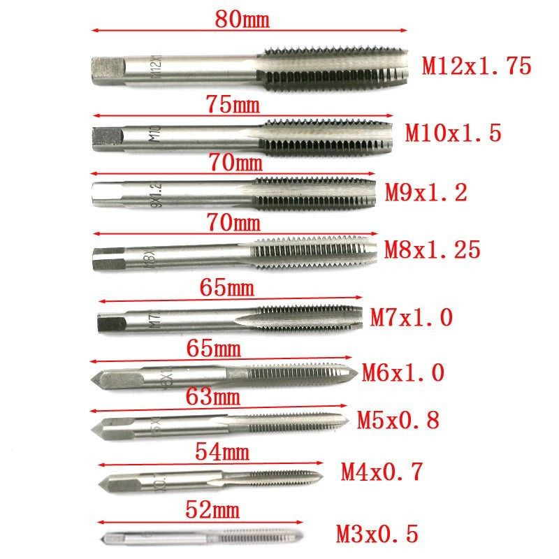 20Pcs Car Alloy Steel Taps Die Wrench Repair Metal Screw Thread Plugs Set Tool