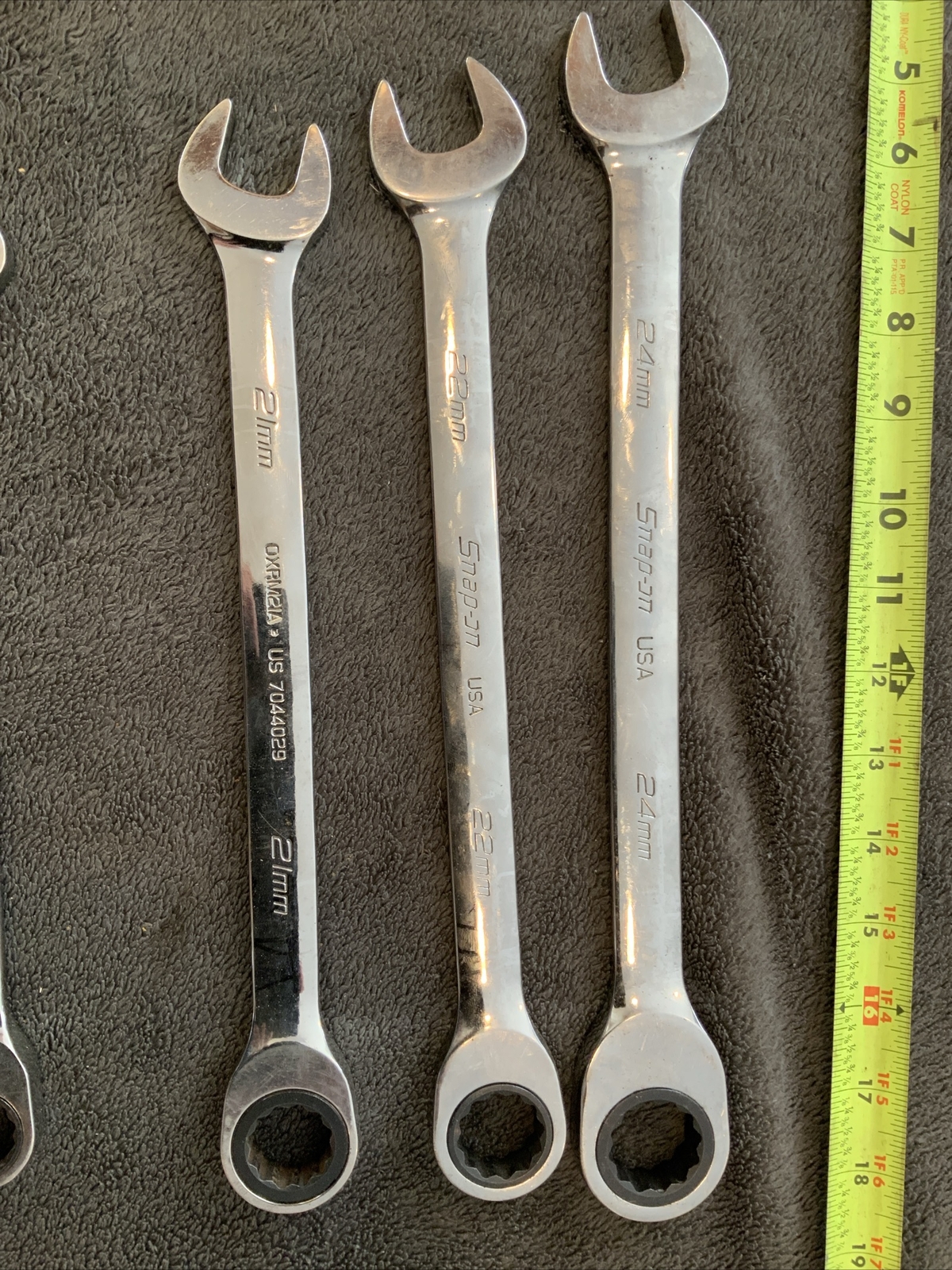 Snap On Non Reversible Ratcheting Wrenches, 12-16…18, 19….21, 22….14mm….L